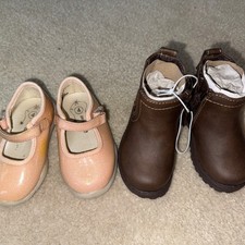 Lot Of 2 TCP Genuine Kids Toddler Girl Size 4 Brown Zip Up Boots Dress Shoes