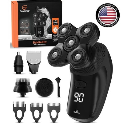Ergonomic Waterproof Bald Head Shaver - BaldiePro Grooming Kit for Fast Shaves