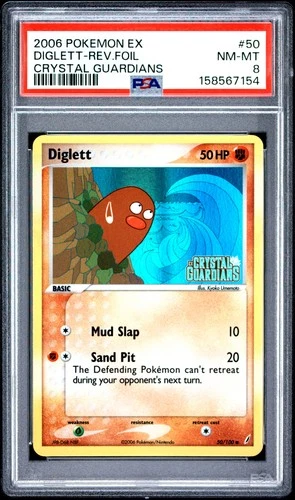 PSA 8 Diglett Reverse Holo 50/100 Crystal Guardians Pokemon
