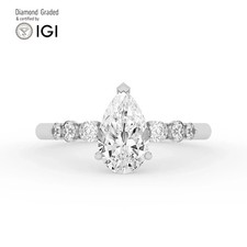 Pear Diamond Engagement Ring Platinum Labgrown 1.90 Ct Solitaire