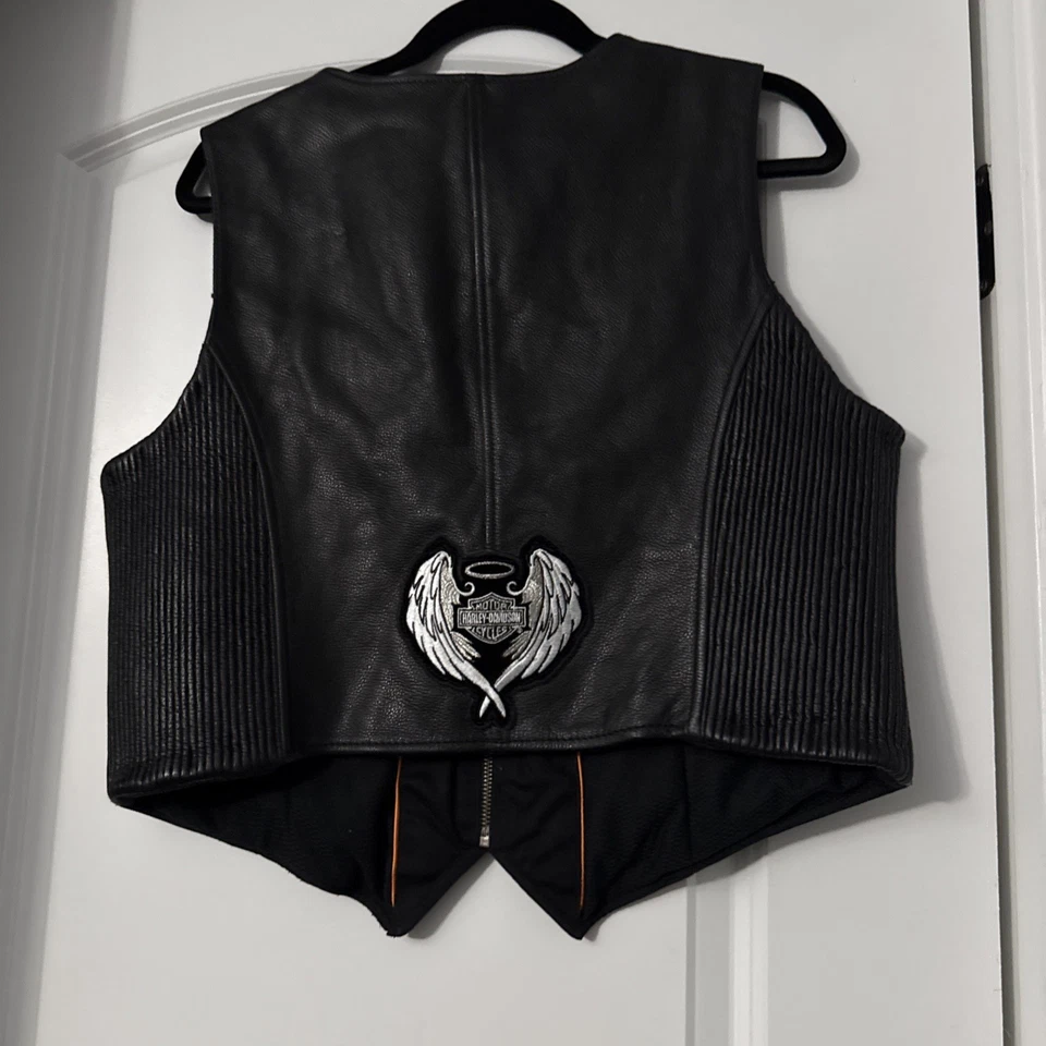Chaleco de moto de cuero Harley Davidson para mujer talla XL Foto 3 de 3
