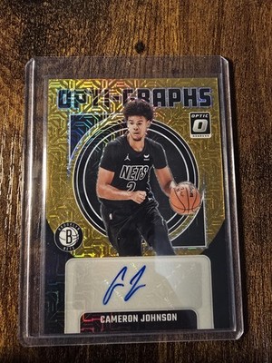 Cameron Johnson Opti-graphs Black/Gold Auto /8 Panini Optic Basketball 2025