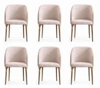 Set Von 6 Modernen Sesseln Mit Gepolstertem Sitz Und Metallbeinen