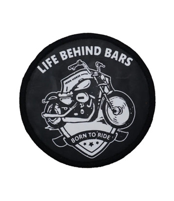 STRIKING LIFE BEHIND BARS ''BORN TO RIDE'' PRINTED IRON-ON PATCH...