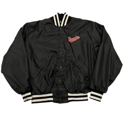 Vintage Birdie USA Satin Varsity Jacke Herren Medium Schwarz Made in USA Bomber
