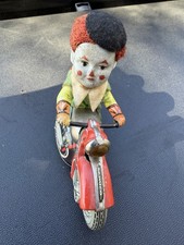 Vintage Schuco Motodrill Clown 1007 Wind-up Motorcycle. West germany works Rare
