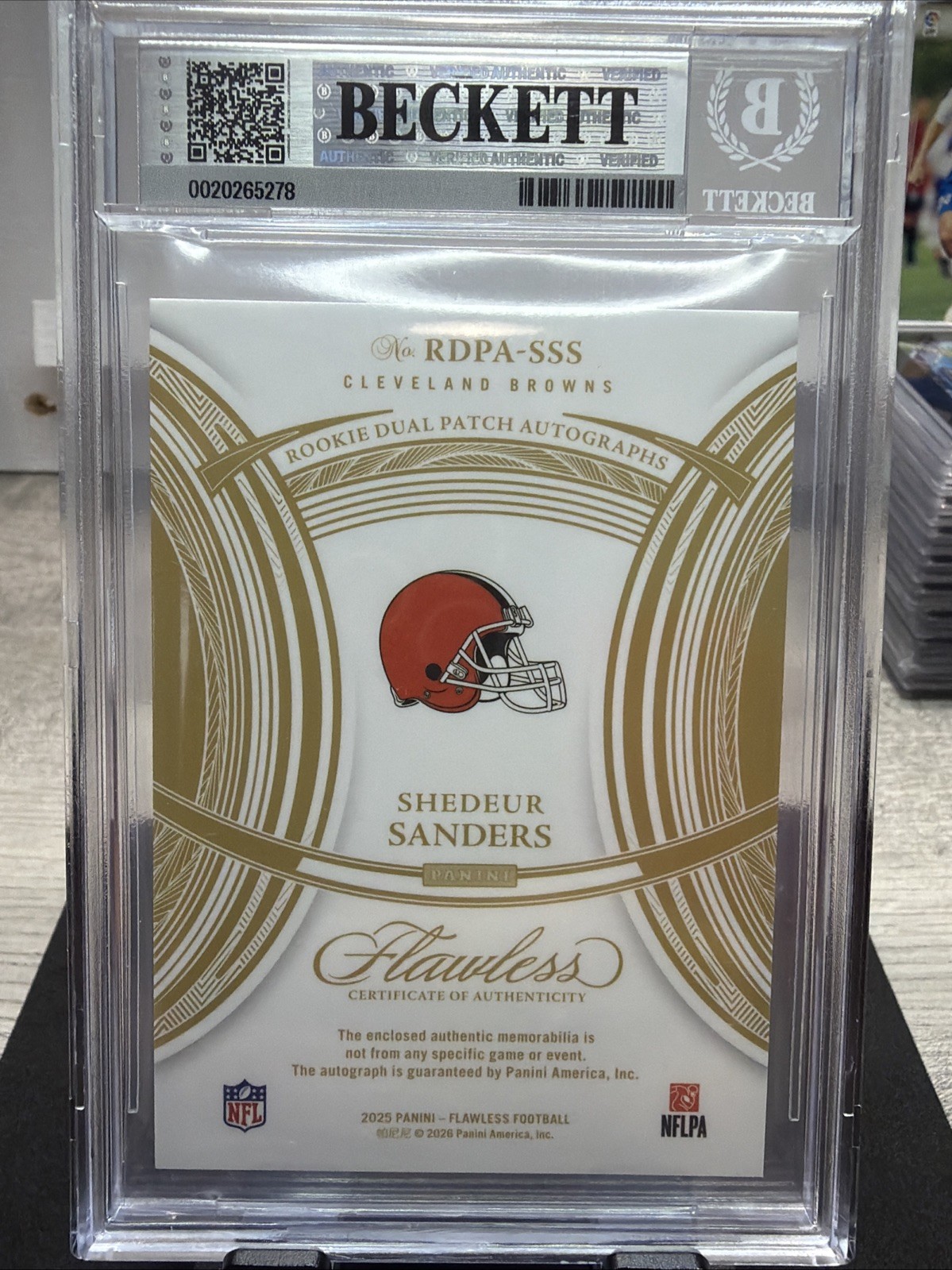 2025 Panini Flawless Shedeur Sanders Rookie Patch Auto /4 BGS 🔥🔥🔥 resubmit? view 3