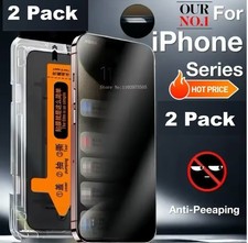 2 Pack-Privacy Screen Protector Glass for iPhone 17 Pro Max 13 14 15 16Pro 17Pro