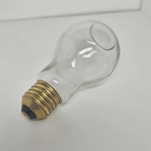 Light Bulb Shaped Glass Bottle w/ Brass Cap – Novelty Jar, Decor, Craft Supply – - Picture 2 of 4