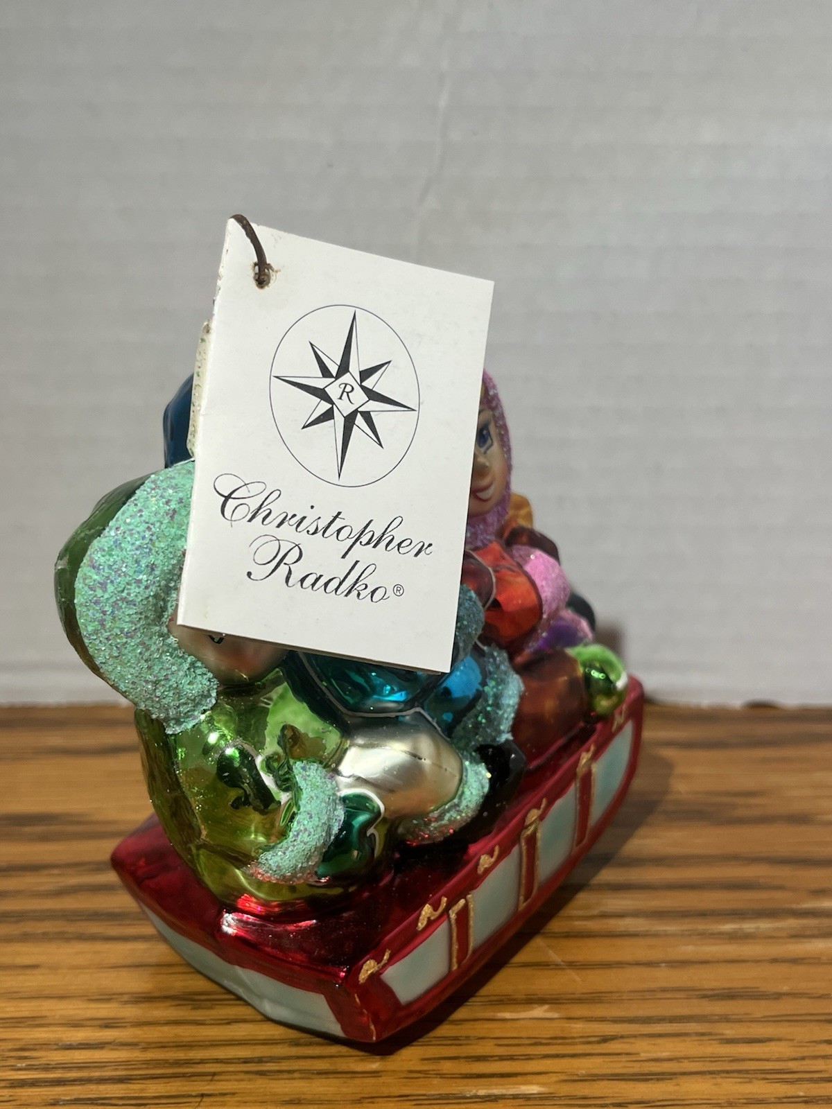 Vintage Rare Christopher Radko Triple The Fun Glass Christmas Ornament 5 In NWT