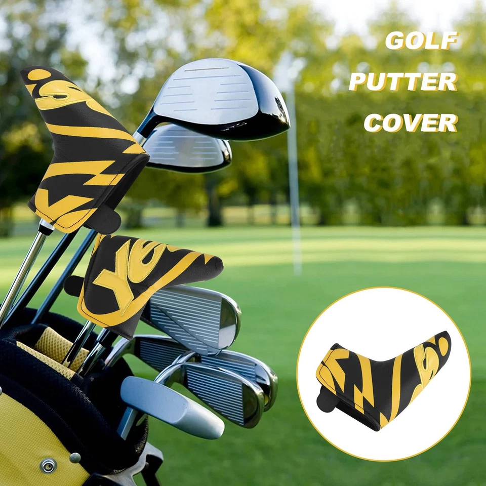 Club Blade Putter Cover Headcover with PU Leather Closure,Yes Printed6844 - Image 4 of 4