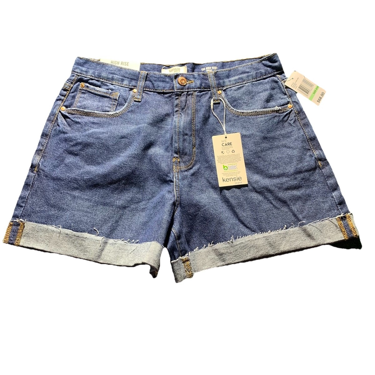 Kensie Jeans Shorts The Short Cuffed High Rise Waisted Size 8 29