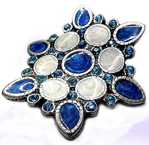 RITTERHANDWERK Navajo Blue Star Antiker Concho im Native American Style, 55 x 48 mm, altsilber