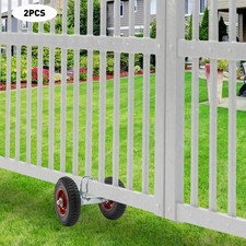2pcs 8'' Heavy-Duty Rubber Wheel Double-U Bolts Gate Roller 600 lbs max. Load