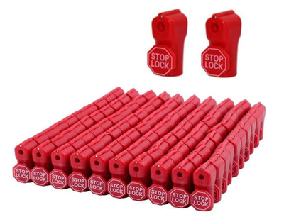 200 pcs Red Stop Lock Peg Hook Locks Plastic for Retail Shop Security Anti Theft