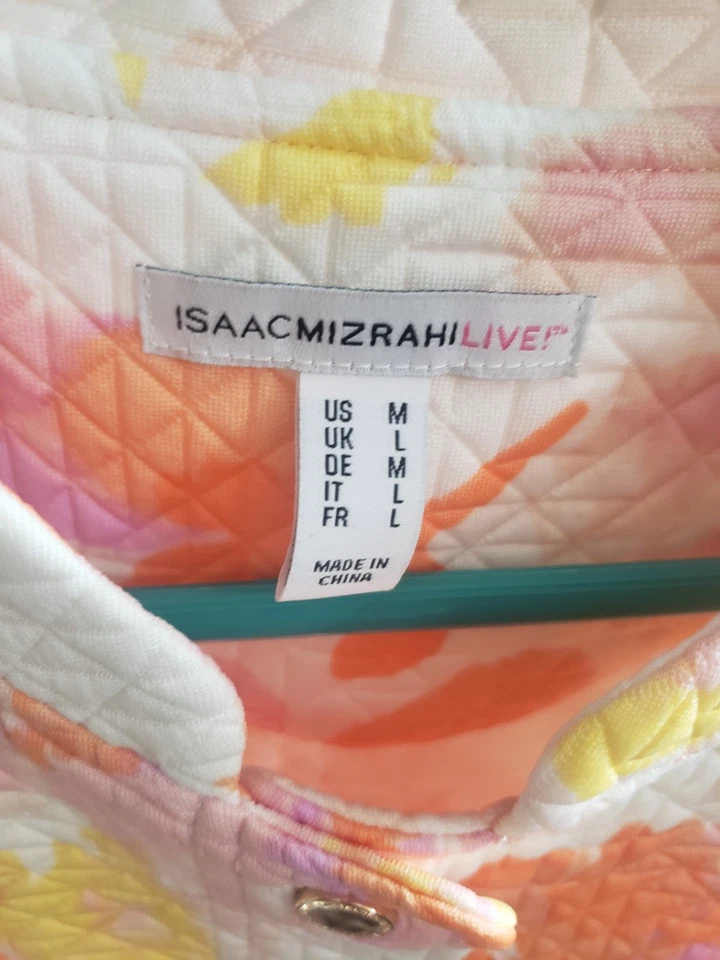 Isaac Mizrahi ¡EN VIVO! 2 chaquetas acolchadas con estampado floral con botones talla mediana y nuevas Foto 4 de 4