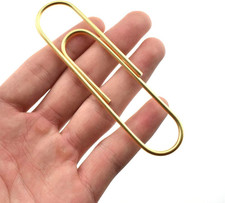 Paperclips 4 Inch 100Mm Extra Large Paper Clips Sturdy Bright Gold Vinyl Coate