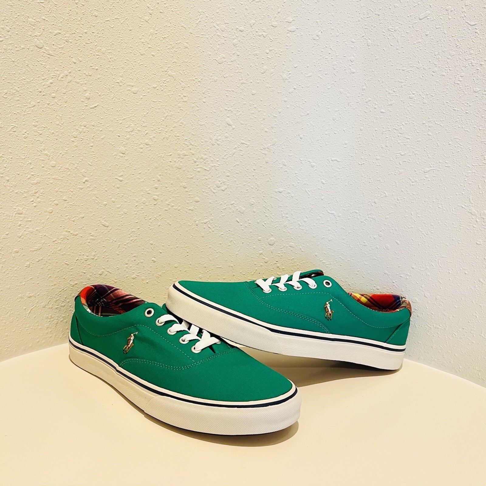 Polo Ralph Lauren Uomo Keaton Pony Verde Sneakers Tela Taglia US 11 NUOVE