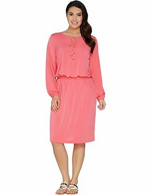 #20441 coral red  cotton dress