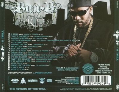 BUN B II TRILL [CLEAN] NEW CD