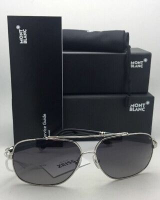 New MONTBLANC Sunglasses MB 514S 16V 63-13 140 Silver  display picture 3