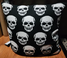 Storehouse Glitter Skull Throw Pillows oversized 20 x20  Set of 2 NEW w/tags HTF