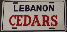 Lebanon Cedars License Plate Lebanon Cedars License Plate