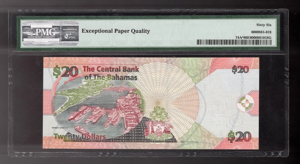 2010 Bahamas, 20 dollars, Pic# 74A* , GEM UNC REPLACEMENT / STAR (RARE) - Image 2 of 2