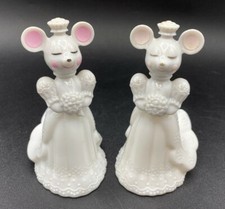Wedding Scent Bottles MICE WIFE BRIDES 1970's 4.5"' Vintage Avon First Flowers