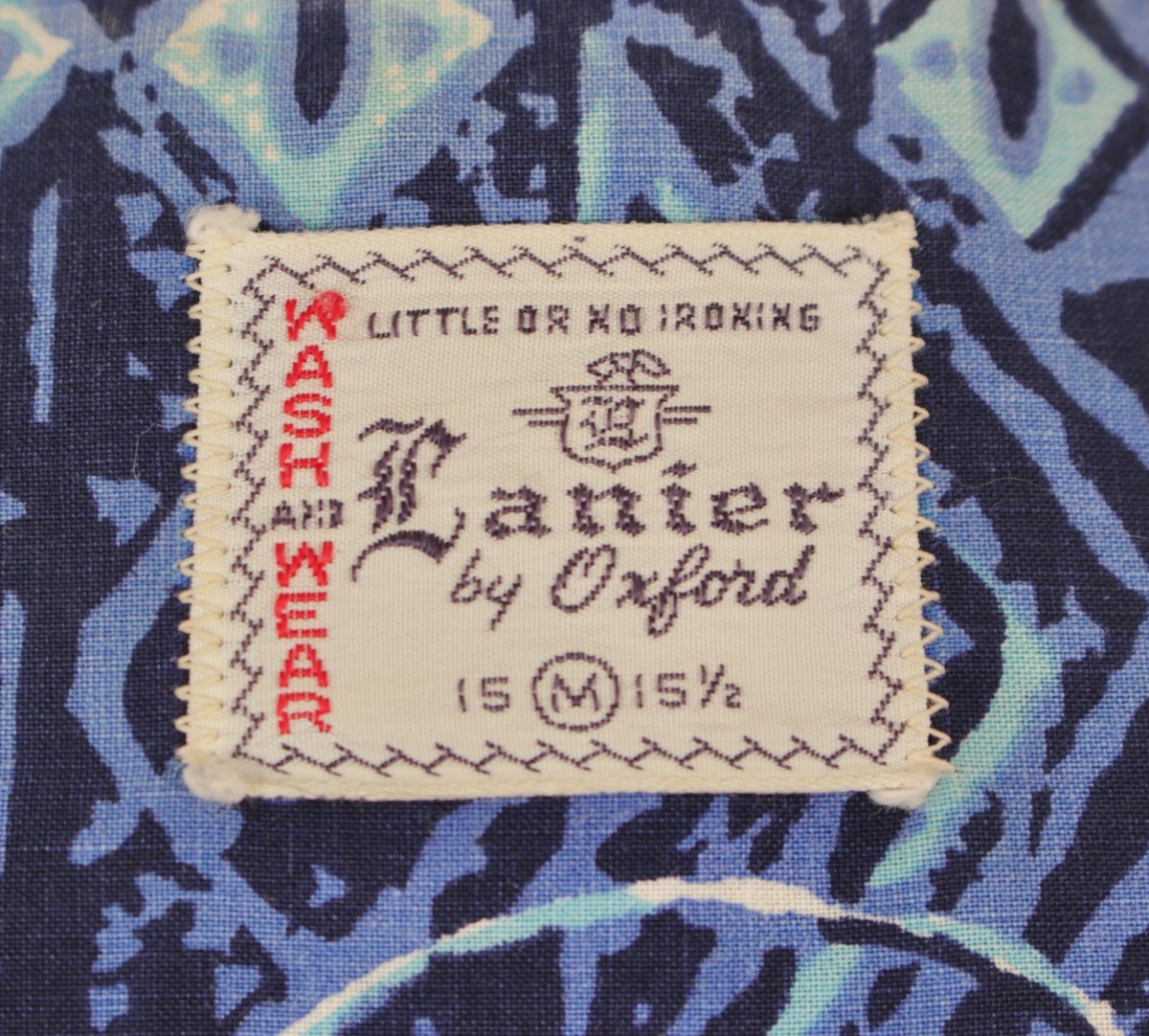 Men's VTG 50s Blue Tiki / Hawaiian Shirt Sz M 1950s Lanier
