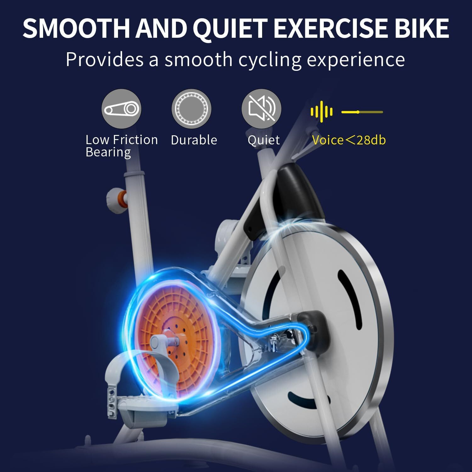Exercise Bike Indoor Cycling Bike for Home Cardio Gym Workouts