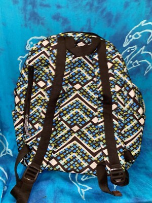 Vera Bradley Bright Green Blue Brown Geometric laptop Nylon  display picture 2