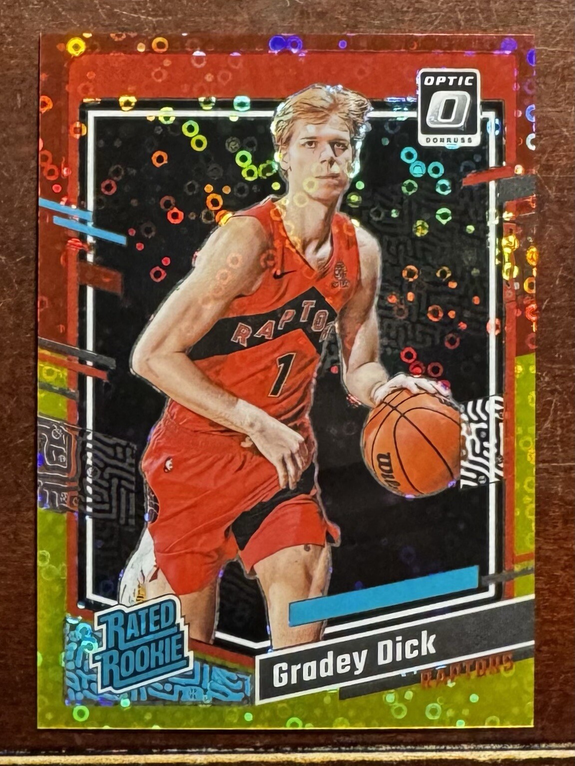 Gradey Dick Optic 2023 Rated Rookie Fast Break Red Yellow /7 Rookie RC HOT