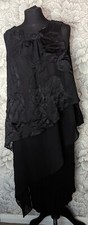 Live Unlimited London Black Layered Dress Size UK 14 Bnwt