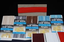 Seam Binding  5 sealed pkg and 12 opened - assorted colors Lot of 17 Vintage