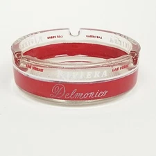 Vintage Riviera Las Vegas Delmonico Cafe Noir Lighthouse Casino Glass Ashtray  