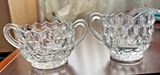 American By Fostoria Glass Creamer/Open sugar (181-686)