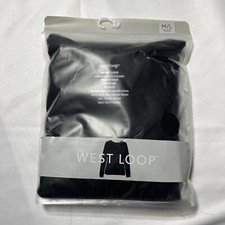 West Loop Ladies Long Sleeve Lounge Shirt Black- Size M/L