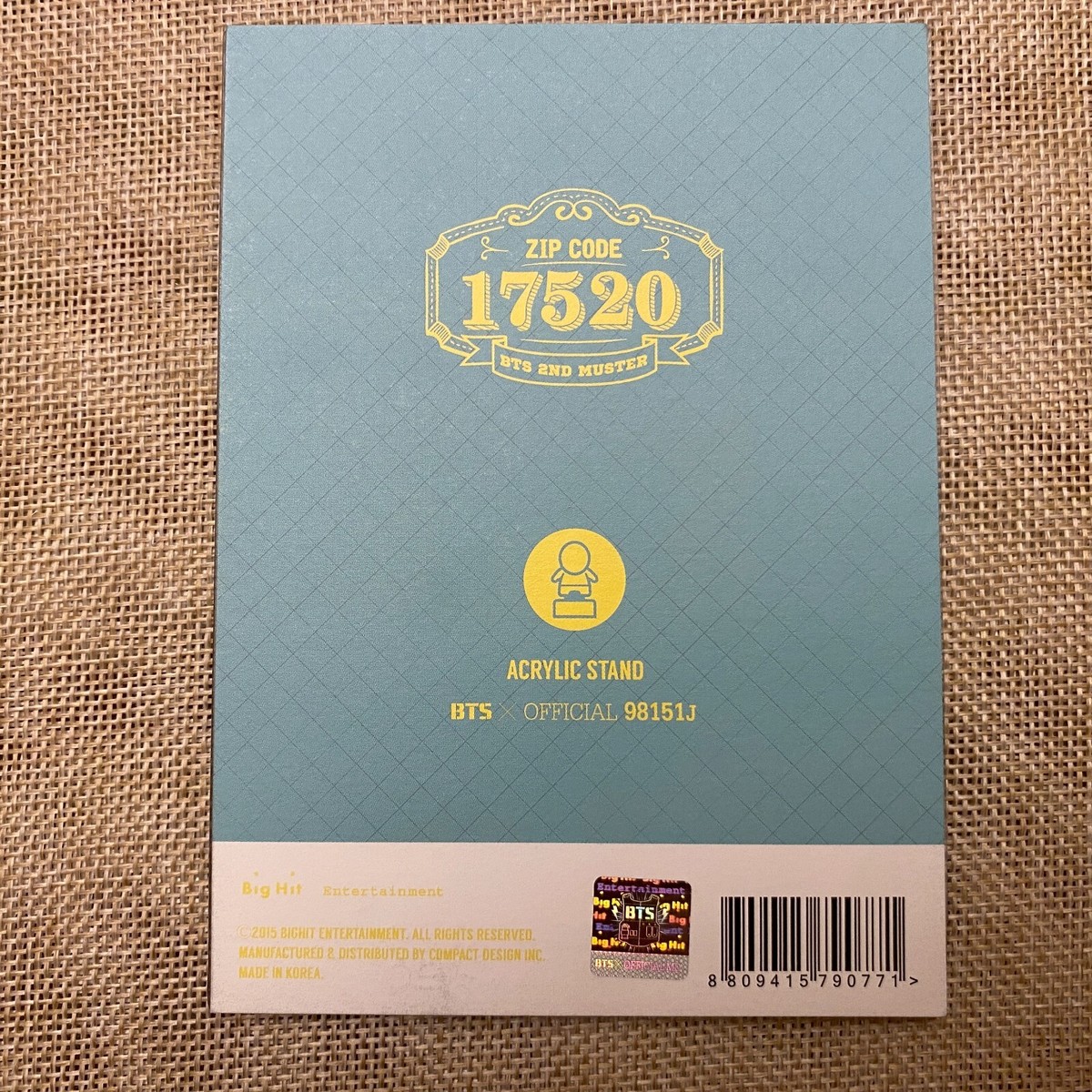 BTS 2ND MUSTER 17520　アクスタ JIN BTS JIN [ 2nd Muster 17520 98151 ] Official Acrylic Stand