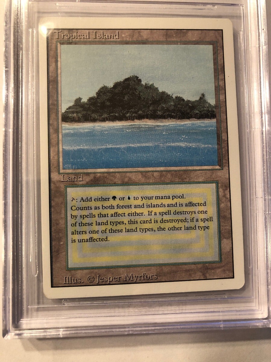 【10月末まで】Tropical  MTG デュアルランド Tropical Island Dual Land Revised BGS 7.5 MTG NEAR MINT+ 7.5/8.5/9