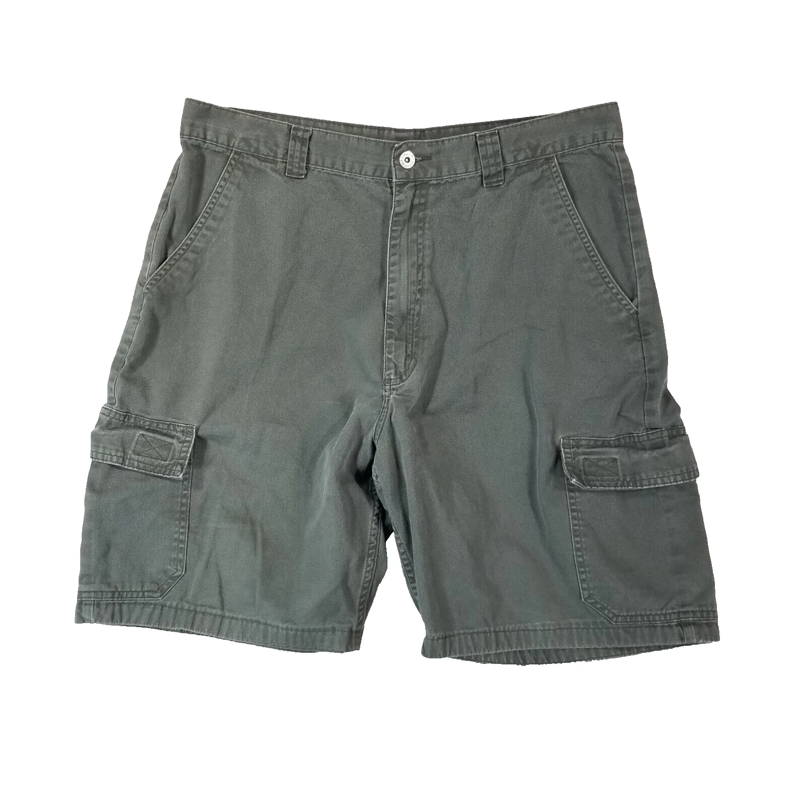 Wrangler cargo hiking shorts men's 36 x 9.5 khaki green cotton outdoor fishing