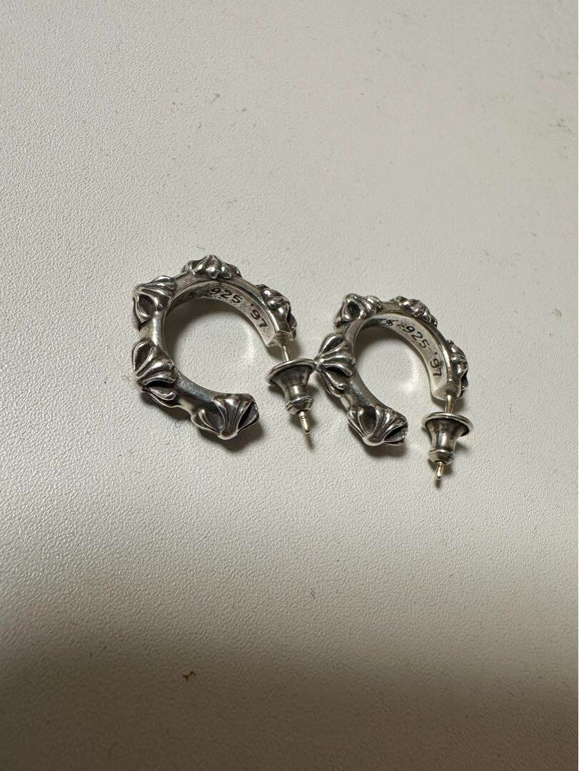 Chrome Hearts Accessories Cross Band Hoop Silver Earring No Chrome Hearts Accessories Cross Band Hoop Silver Earring No