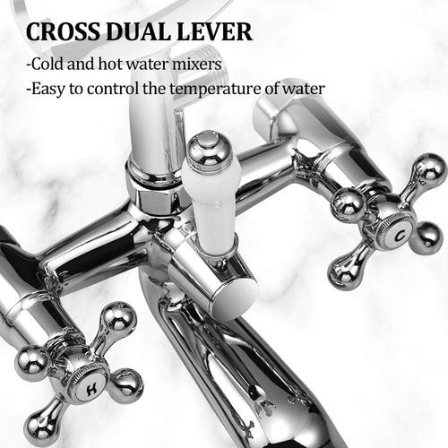 Wasserrhythm Bath Mixer Taps with Shower Attachment Victorian Traditional Teleph - Picture 5 of 8