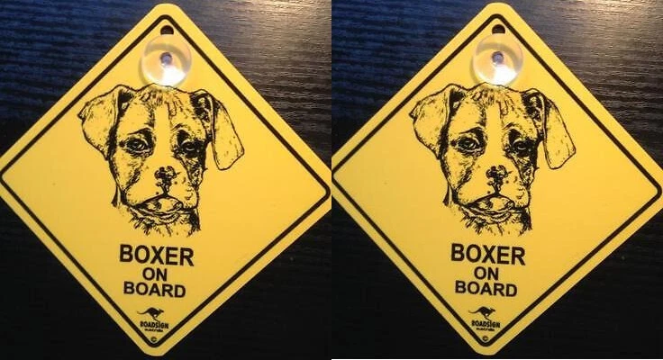 2 Stück 12cm Roadsign Schild mit Saugnapf BOXER - Bild 1 von 1