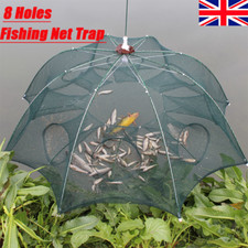 Magic 8 Hole Fishing Trap Automatic Foldable Bait Crab Fish Net Shrimp Cast Cage