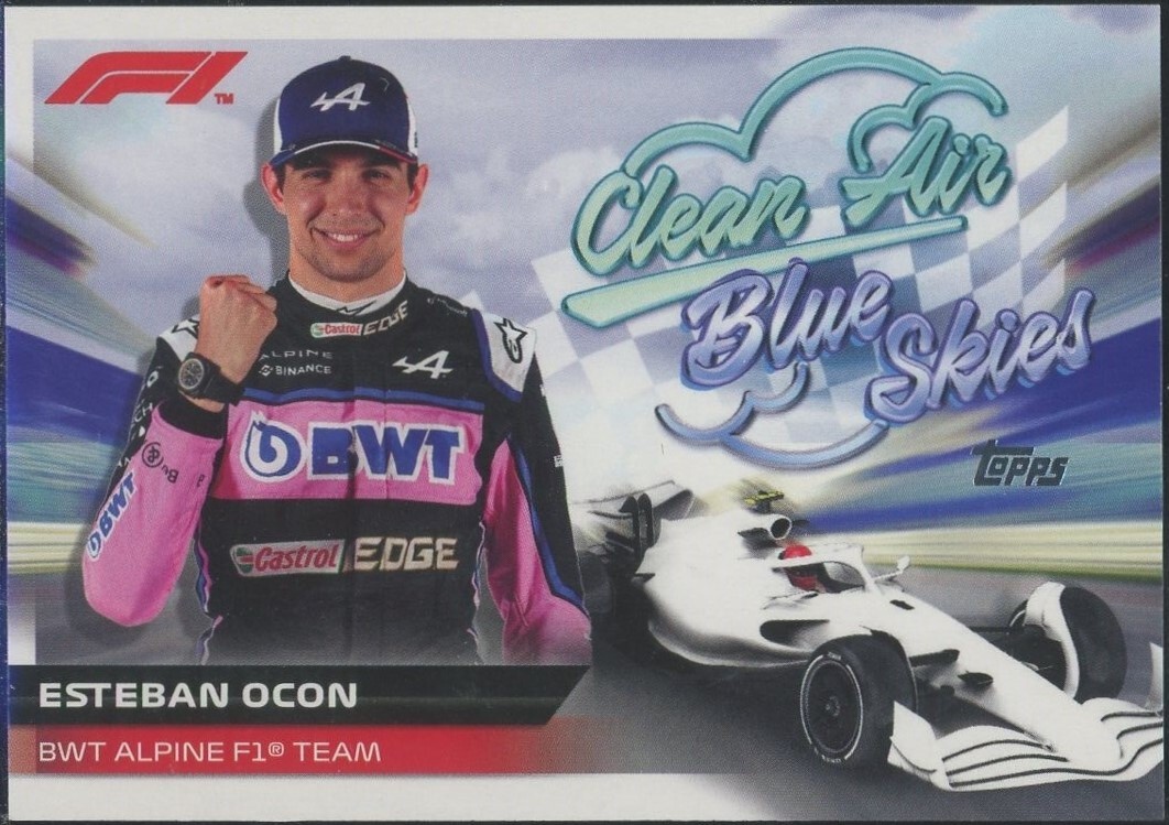 2022 Topps Formula 1 F1 Esteban Ocon Clean Air Blue Skies Insert