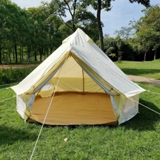 3M Waterproof Oxford Cloth Tripod Frame Center-Pole-Free Camping Bell Tent