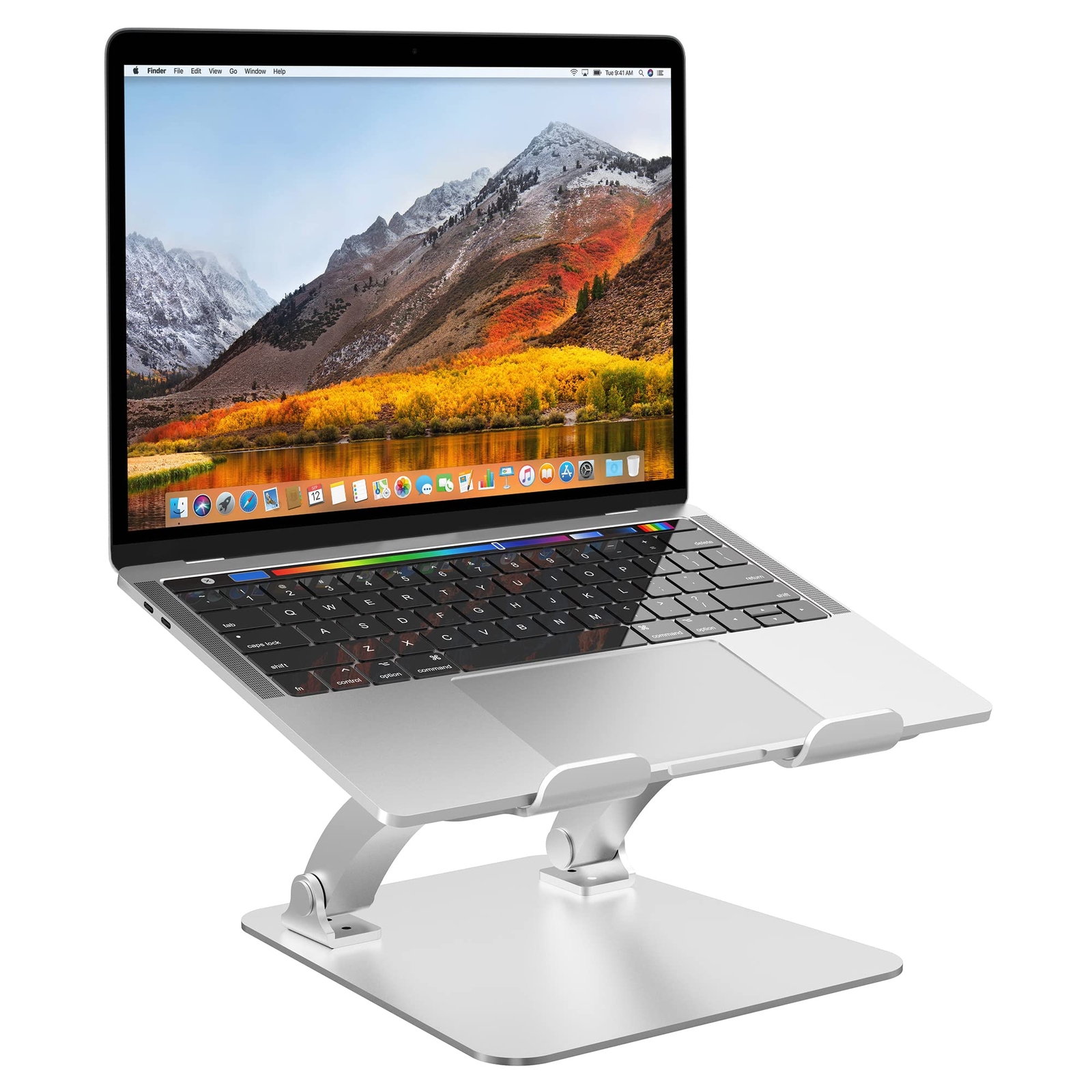 Adjustable Aluminum Laptop Stand Foldable Ergonomic Desk Riser for Computers-image