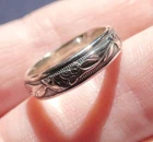 Vintage Sterling Silver Hands Holding Flowers Design Band Ring 925 Size 5.5 3.5g