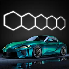 Hexagon LED Garage Lights 6500K Honeycomb Light Ceiling for Basement Barber Shop